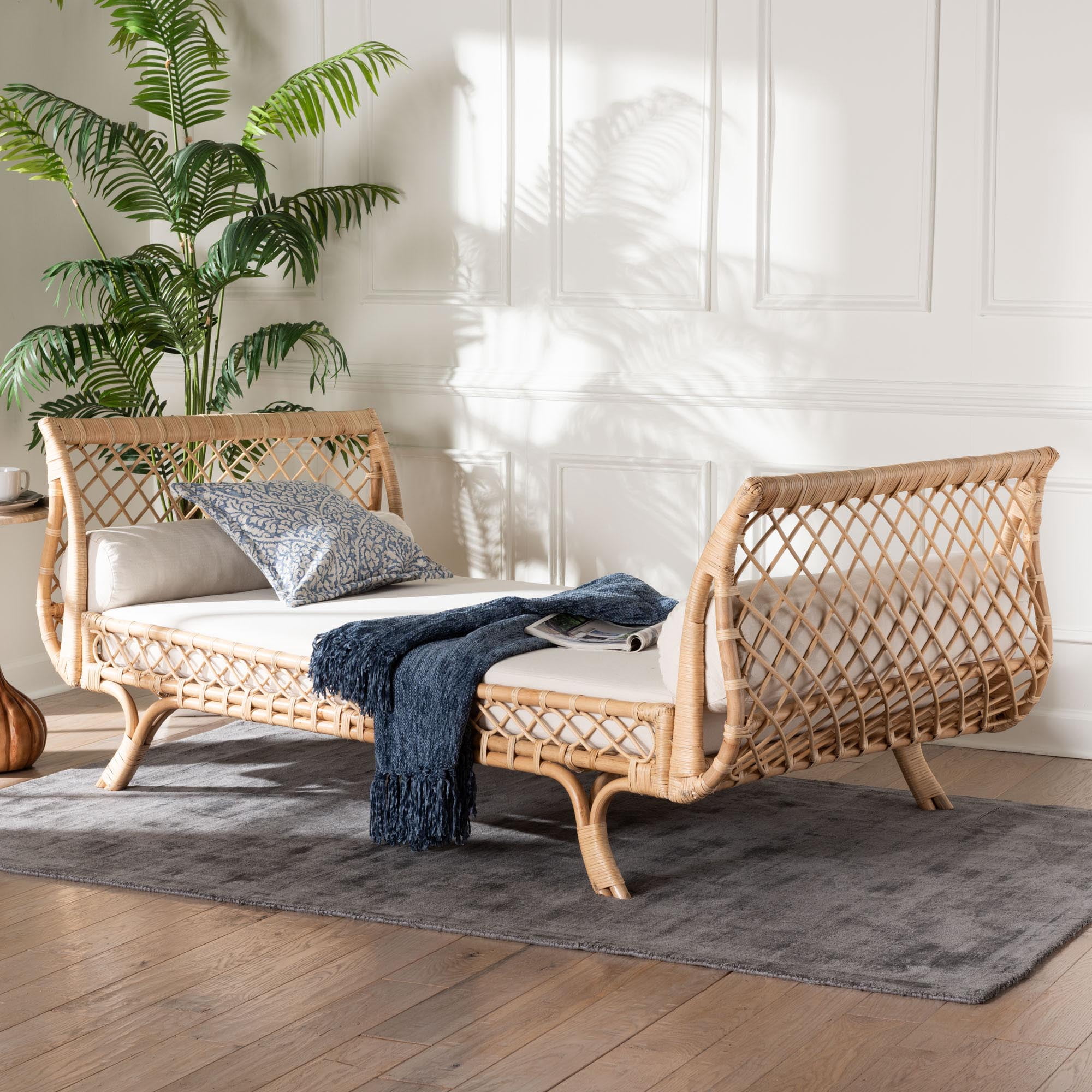 bali & pari Philana Boho Daybed, Natural Rattan
