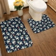 thumbnail image 2 of Xecao Cartoon Sharks 2-Piece Vintage Seamless Anti-Skid Mat Set, featuring a stylish pattern for a safe and elegant toilet rug experience, 2 of 6