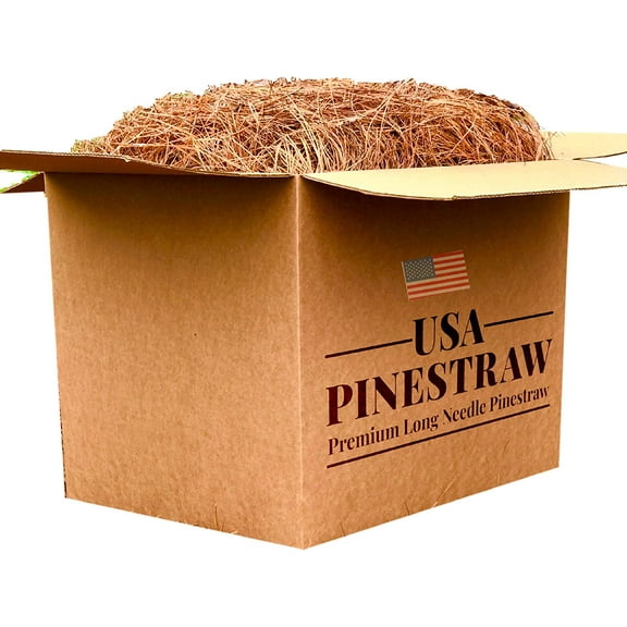 USA Pine Straw - Premium Pine Needle Mulch (Pine Needle Mulch - Covers 100 Sqft 1 Set)