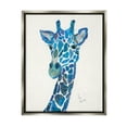 thumbnail image 4 of Stupell Industries Blue Giraffe Varied Collage Assortment Animal Painting Graphic Art Luster Gray Floating Framed Canvas Print Wall Art, Design by Lisa Morales, 4 of 5