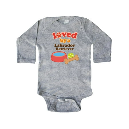 

Inktastic Labrador Retriever Loved By A Gift Baby Boy or Baby Girl Long Sleeve Bodysuit