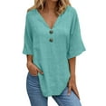 thumbnail image 2 of TYGHBN Women's Casual T Shirts for Everyday Wear Pullover Style Comfortable and Relaxed Fit Perfectly Paired with Jeans Ideal for Spring and Summer Womens Neck Tops Light Long Sleeve Womens Stretch T, 2 of 6