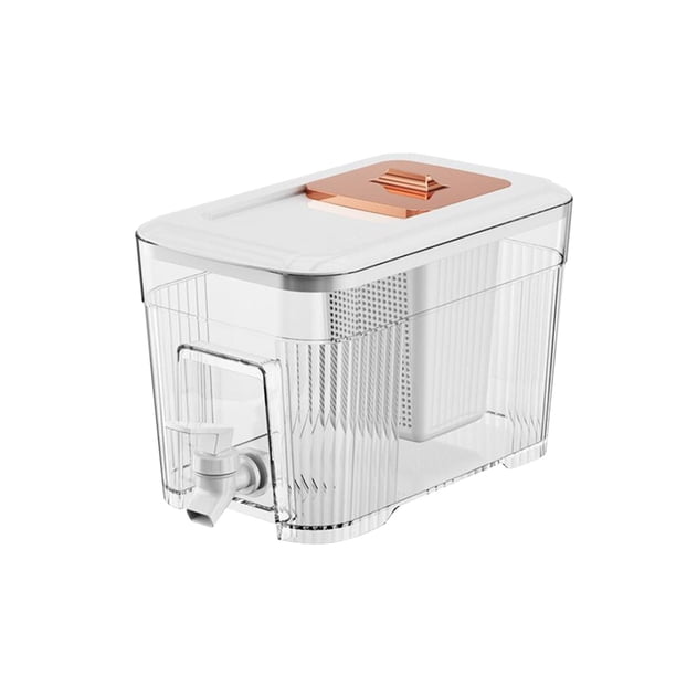 Dispensador de jugo helado con hervidor frío de 6 l, tapa pequeña extraíble, dispensador de bebidas para refrigerador Blanco