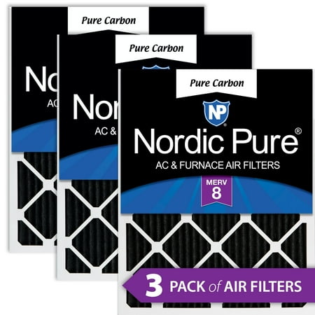 

20x20x1 (19_1/2x19_1/2) Pure Carbon Odor Reduction Furnace Air Filters 3 Pack