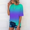 thumbnail image 4 of Wlynlyn Oversized T Shirts for Women Crewneck Short Sleeve Shirts Casual Basic Tees Gradient Loose Fitted Summer Top XXL, 4 of 7