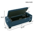 thumbnail image 3 of Christopher Knight Home Luxury Boucle Upholstered Storage Ottoman, Solid Wood Legs, Flip-Top Lid, Blue, 3 of 8