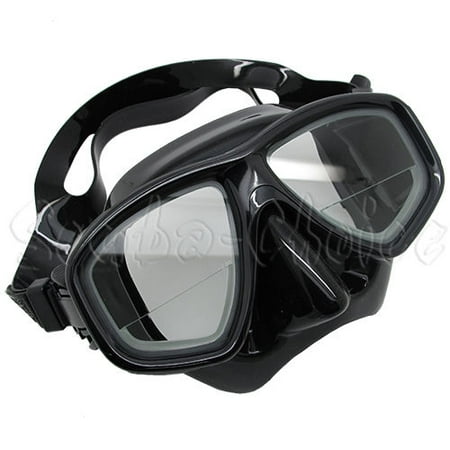 Scuba Black Dive Mask FARSIGHTED Prescription RX 1/3 Optical Lenses (+3.0)