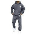 thumbnail image 1 of Male Casual Solid Two Piece Hooded Sports Suit Pocket Raglan Sleeve Hoodies Drawstring Pant Set Men Regular Suits Mens Ruffle Tux Casual Suit Big And Tall Men Suits Formal Suits for Men And Outfits, 1 of 4