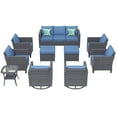 thumbnail image 6 of Ovios 10 Pieces Outdoor Patio Furniture with 360° Swivel Rocking Chairs All Weather Patio Sectional Sofa Set for Balcony, 6 of 7
