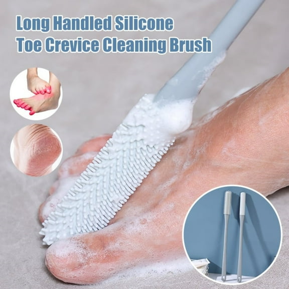 Yoloke Long Handle Toe Cleaning Brush – No Bending, Ideal for Seniors, Expecting Mothers, Men & Women | Shower Foot Scrubber & Anti-Itch Exfoliating Brush