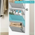 thumbnail image 3 of 10 Tier Clear Over the Door Shoe Organizer Storage, Deep Pockets Large Hanging Shoe Rack for Closet Door, Fit 20 Pairs Shoe Holder Hanger for Sneakers, Boots (Black), 3 of 7