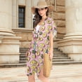 thumbnail image 4 of Beach Vacation Clothes Kimono Cardigan Loose Swimsuit Cover Up for Women Avocado Fruits S, 4 of 6