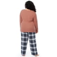 thumbnail image 6 of Fruit of the Loom Women's Beyond Soft Long Sleeve Waffle Top and Flannel Bottom Pajama Set, Sizes S-4X, 6 of 9