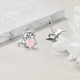 thumbnail image 3 of Cat Moonstone Earrings for Women Sterling Silver Animals Cat Stud Earrings for Women, 3 of 10