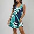 thumbnail image 4 of Ovzne Robes pour Femmes 2025 Robe de Plage Robe Décontractée et à la Mode Imprimée Col Rond Sans Manches avec Poches Robe Courte Décontractée Robe Imprimée en Solde, 4 of 7