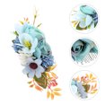 thumbnail image 3 of Miangastore Floral Hair Comb Blue Cloth Metal 1Pack 7.1x3.9in, 3 of 8