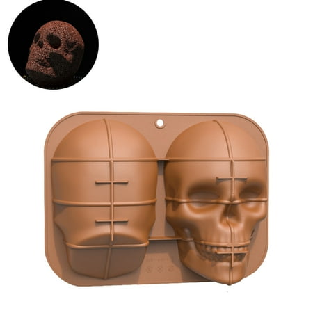 

dido Skull Silicone Cake Mold Quick Release Skull Baking Mold Anti Stick Reusable Baking Tray for Home Kitchen Birthday Party Festival