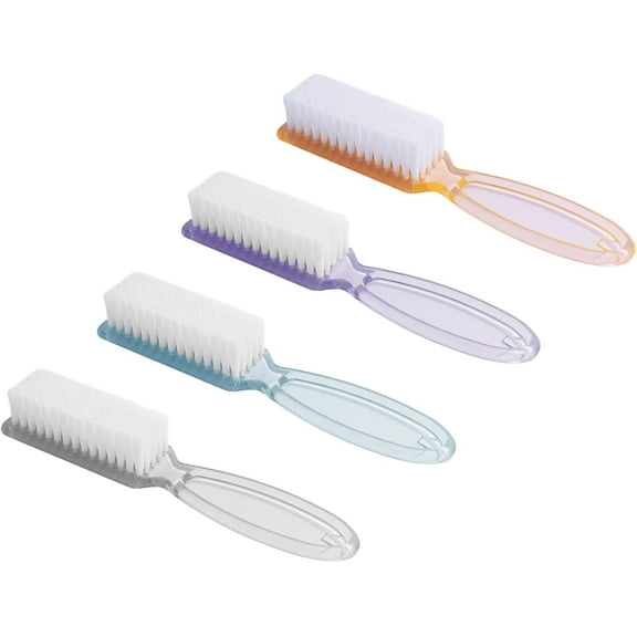 4 Pcs Nail Clean Brush Handle Toes Nail Finger Tip Cleaning Scrubbing Brushes for Home & Salon Use