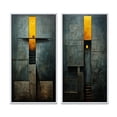 thumbnail image 2 of Designart "Indigo Stairway Minimal Grace III" Modern Geometric Framed Wall Art Set Of 2 - Modern Gold Frame Gallery Set For Office Decor, 2 of 6