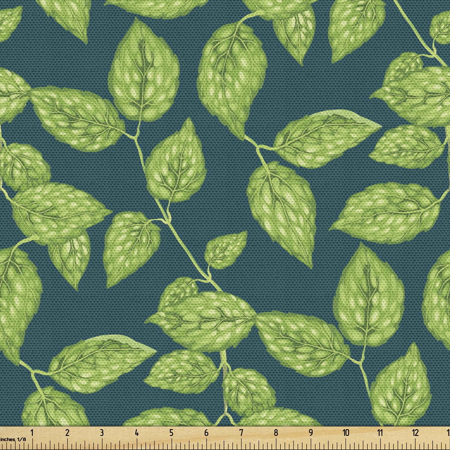 Botanical Upholstery Fabric by the Yard, Bicolour Nature Pattern with ...