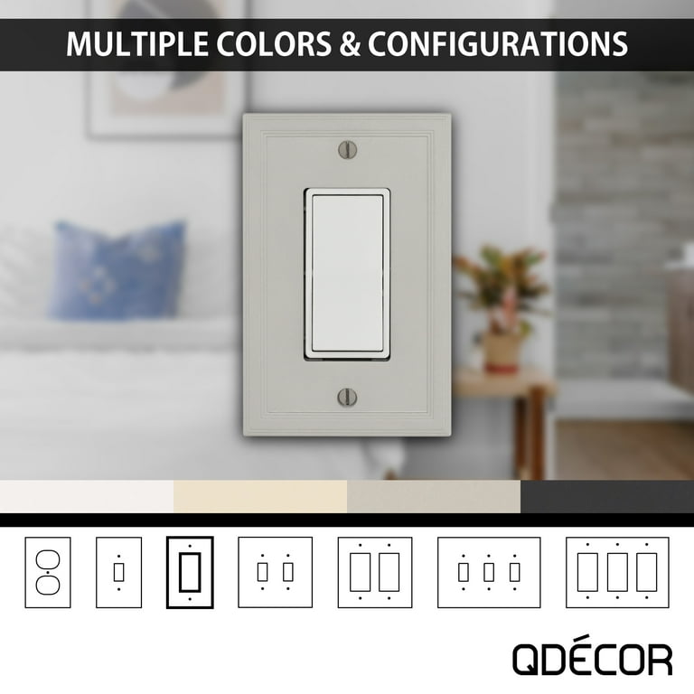 Faith 1-Gang Toggle Switch Wall Plate - Standard Size 2.79" X 4.52", White, Polycarbonate, For Home & Office