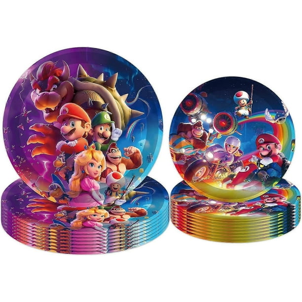 Super Bros Birthday Party Supplies 40 Pieces Plates for Super Bros Theme Party Decorations
