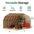 thumbnail image 5 of Little Cottage Co. 10x12 Classic Gambrel Barn with 4 ft. Sidewalls and Floor, Outdoor Wood Storage Shed Do-It-Yourself Precut Kit, 5 of 14