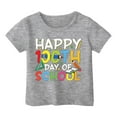 thumbnail image 4 of 100 Days Of School Shirt Girls Size 8 Letter Graphic Printed Short Sleeve T Shirts Comfortable Crew Neck Tee Shirt T-Shirt Boys & Girls Shirts Grey,130（6-7 Years）, 4 of 4