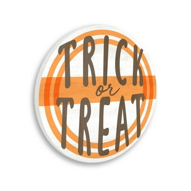 Stupell Industries Orange Trick Or Treat Phrase Graphic Art Unframed Art Print Wall Art, Design by Lil' Rue