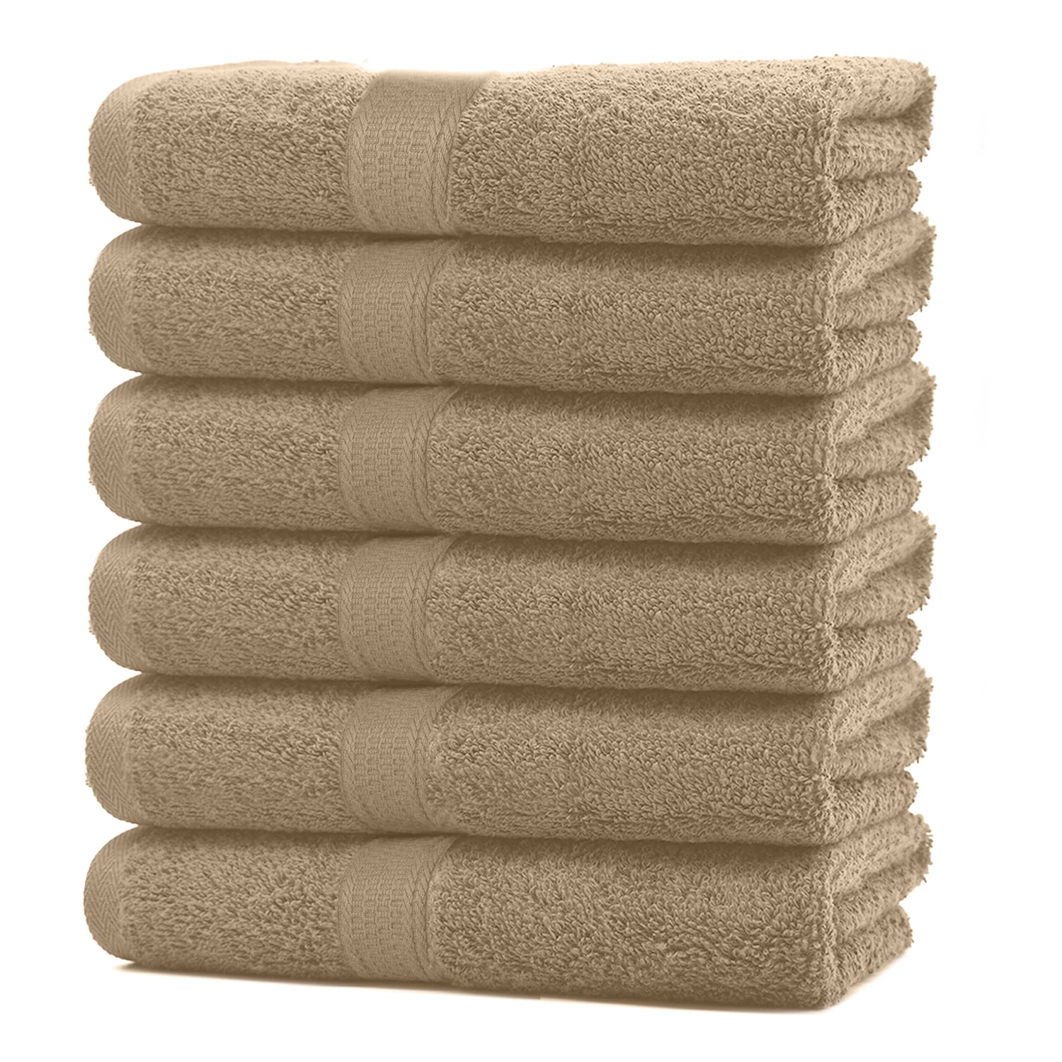 Dan River Washcloth for Face 12 pack Soft Absorbent and Quick Drying Durable Cotton Face Towel - Tan