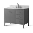 thumbnail image 2 of Vanity Art 42" Double Door Bathroom Vanity with Sink, Freestanding Storage Cabinet with Engineered Marble Top, Flip Down Tray, Drawer, and Shelf, 2 of 8