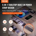 thumbnail image 2 of Table de Chevet Style Ferme avec Ports USB et Prises Ensemble de 2 Gris, 2 of 6