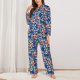 thumbnail image 2 of Balery Cute Popcorn Conjunto de Pijama con Estampado para Mujer, Conjunto de Dos Piezas con Manga Larga, Ropa de Dormir Suave con Bolsillos, Pijamas Cómodos-Medium, 2 of 7