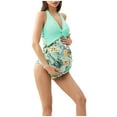 thumbnail image 3 of Tejiojio Maternity/Labor/Nursing Clothing Clearance Pregnant Womans Flowers Print Minimalistic Shirring Frenulum One-piece Swimsuit, 3 of 5