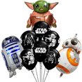 thumbnail image 2 of Globos de aluminio con forma de Yoda de dibujos animados, robot, suministros para fiestas de cumpleaños, regalos para niñas y niños, decoración de habitaciones, globos de Star Wars, 2 of 4