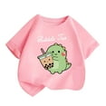 thumbnail image 2 of Delliss Toddler Baby Girl Short Sleeve Dinosaur T-Shirt short Sleeve Cotton Tops Tee Crew Neck 2-14 Years, 2 of 8
