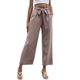 thumbnail image 2 of Sngxgn Womens Casual High Waisted Cargo Yoga Pants Pocket Flare Pants(Purple,XL), 2 of 9