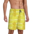 thumbnail image 2 of Kdxio Gold Pineapple Print Mens Sleep Shorts Bottoms Soft Comfy Pajama Wear Pants with Drawstring Pockets, 2 of 7