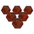 thumbnail image 1 of IBA Indianbeautifulart Boutons Rouges Gravés Poignées de Porte d'Armoire en Bois Lot de 10, 1 of 3