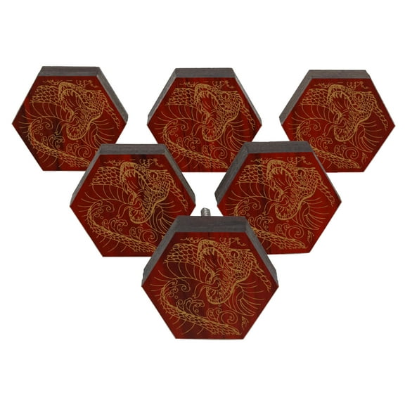 IBA Indianbeautifulart Brown Engraved Knobs Pack of 10 Wooden Wardrobe Door Knobs Drawer Pull