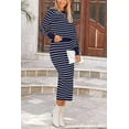 thumbnail image 4 of PRETTYGARDEN Women's 2 Piece Sets Lounge Striped Sweater Fall Casual Long Sleeve Knit Midi Skirts Matching Travel Outfits, 4 of 6