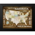 thumbnail image 2 of Rae, Marla 24x19 Black Modern Framed Museum Art Print Titled - Land That I Love USA Map, 2 of 5