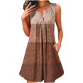 thumbnail image 2 of SDNall Robe Sans Manches à Col Rond pour Femmes, Imprimée de Couleurs Flash, avec Boutons, 2 of 9