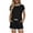 Black, variant on Summer Athletic Shorts Set for Women Comfortable Short Sleeve Round Neck Top with Pockets and Mini Shorts Black L
