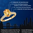 thumbnail image 2 of Gem Stone King 10K Two Tone Gold Yellow Citrine and Lab Grown Diamond Engagement Ring for Women | 1.85 Cttw | Oval Checkerboard 9X7MM | Gemstone November Birthstone | Size 5, 2 of 6
