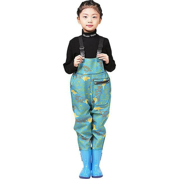 Fishing Chest Waders With Boots For Kids Outdoor Activities Girls Boys Pvc  Rain Pants+waterproof Bootfoot 