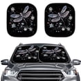 thumbnail image 2 of Chririnla Dragonfly Car Sunshade for Windshield, Black Windshield Sun Shade Reflective Heat Blocker UV Protection Foldable Auto Sunshade for Sedan SUV Truck, Animal Print Car Accessories Interior, 2 of 7
