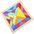 thumbnail image 3 of Wooden Jigsaw Puzzle for Early Learning Geometric Rainbow Blocks for Brain Development, Color Recognition, and Parent Interaction Gift, 3 of 3