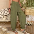 thumbnail image 5 of adaychics Harem Pants Women Elastic Waist Casual Loose Fit Pants Fashion Harem Trousers Pockets for Dating Travel, 5 of 7