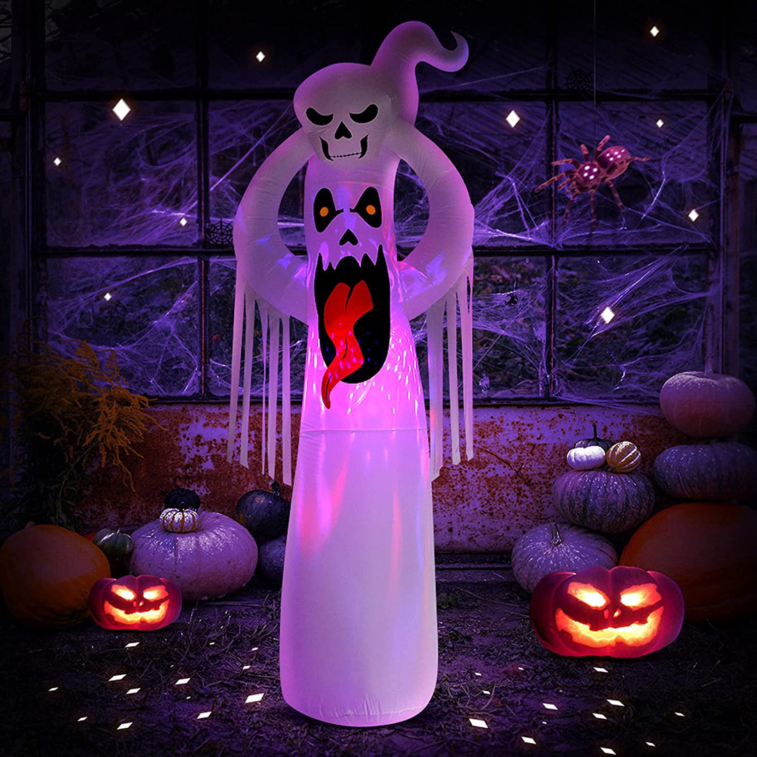 Haunted House Halloween Holiday Decor LED Color Changing Lights 7.5 inches Tall 
